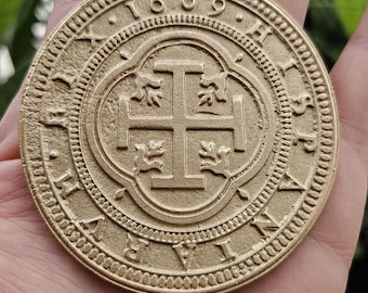 Spanish 100 Reales Coin 1609 Segovian Centen Very Rare (Handmade Reproduction) Gift for a Friend Diameter 70 mm