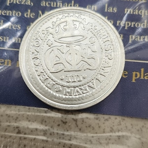 For Collectors Spanish Coin Collection 2 Reales 1707 Archduke Charles Barcelona With Its Information Sheet Spanish Coin