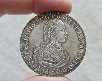 Rare 1 francscone thaler coin from the Grand Duchy of Tuscany, minted during the reign of Peter Leopold of Habsburg / Restrike