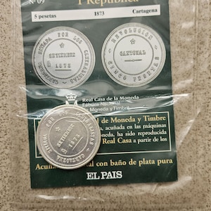 For Collectors Spanish Coin Collection 5 Pesetas 1873 Cartagena With Its Information Sheet Spanish Coin Spanish Coin
