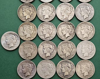 American Full Set Silver Plated Reproductions Copy Coins 25 pcs Peace Dollar Usa Coins Collectibles For Collectors Perfect Gift Coin