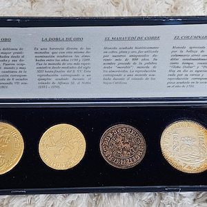 Lot of 4 High-Quality Medieval Hispanic Coins, Replica Collectible Coins, Coins for Collectors, Perfect Gift, Spanish Coins Gift