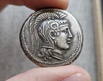 Ancient Greek Tetrodrachm Very Rare Coin / Re-coinage