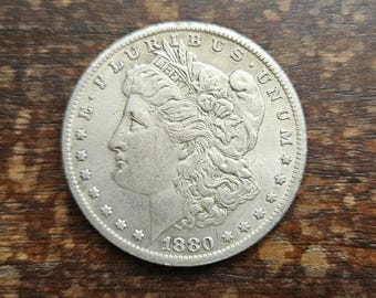 Morgan Dollar 1880 (CC) Us Coin Museum Quality Gift for Him / Restrike