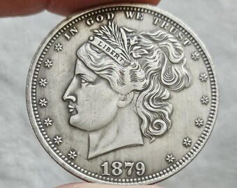 Us Rare Coin One Dollar 1879 Head / Restrike for Collectors