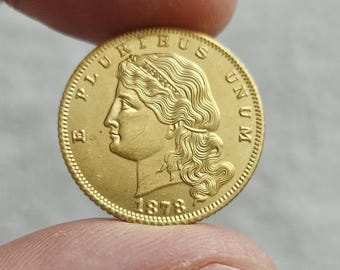 1878 Us Coin 5 Dollars States Of America Rare History Coins / Gold Plated