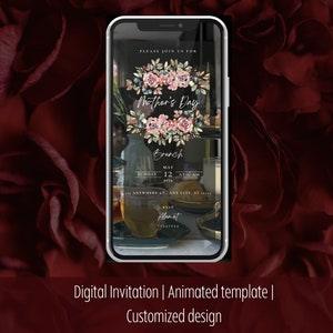 Mother’s Day Brunch Invite,  Floral Digital Event Invite, Animated Video Invitation, Happy Mother’s Day Flyer, Mother&#39;s Day brunch