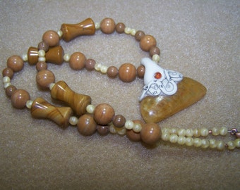 Carmel With aTwist-18 1/4 inch Citrine and Jasper Pendant Necklace