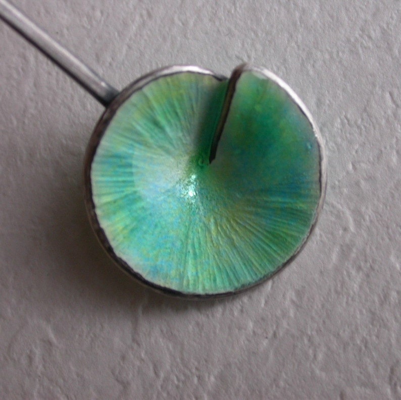 Enameled Silver Pendant Etsy