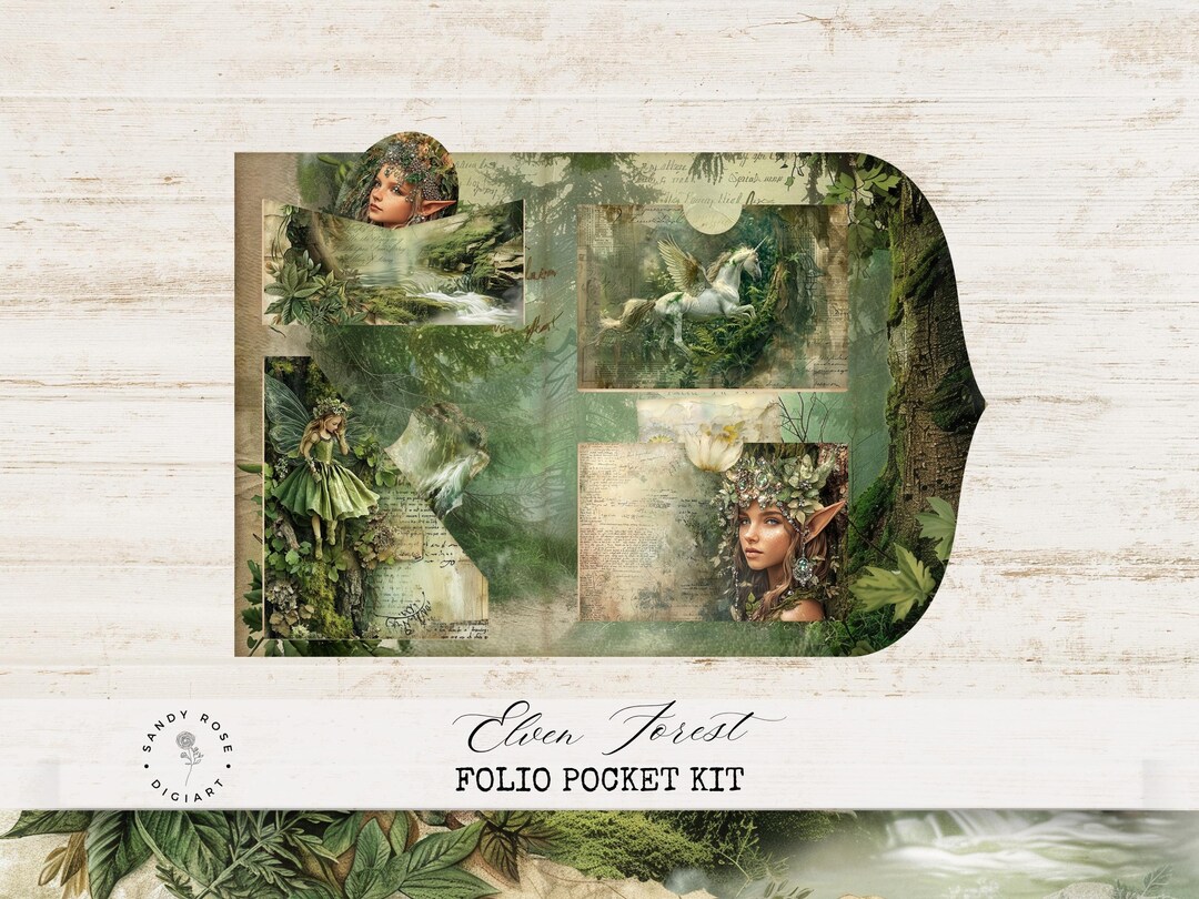 Elven Forest Junk Journal, Fantasy Woods Folio Kit, Fairyland Ephemera ...