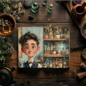 Kits de diário de lixo de boticário, papéis digitais botânicos, álbum de recortes mágico, papelaria de ervas para impressão, itens efêmeros de fadas, colagem de boutique de elfos