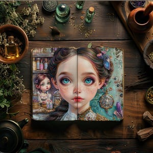 Kits de diário de lixo de boticário, papéis digitais botânicos, scrapbook mágico, papelaria para impressão de ervas, itens efêmeros de bruxa, colagem de boutique