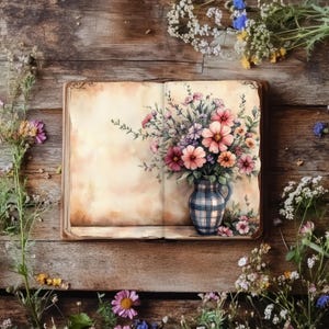 Journaux indésirables de l'heure du thé, album de scrapbooking pour le thé de l'après-midi, journal rustique goûter, éphémères floraux pour le thé, feuille de collage tea party vintage, pages pour gâteau