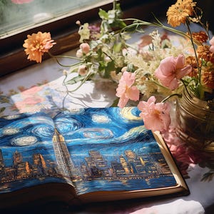Kits de carnets de voyage, pages de scrapbooking vintage, aquarelles de monuments, créations en papier, monuments du monde, feuille de collage, ciel au clair de lune