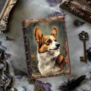 Dog Junk Journal Kit, vintage plakboekpapier, rustiek dagboek, Corgi Paper Craft, puppycollage, afdrukbare hondenpagina's, hond decoupage