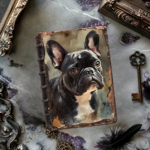 Hund Junk Journal Kit, Vintage Scrapbook-Papiere, rustikales Journal, Französische Bulldogge Papierhandwerk, Welpen Collage, Hunde Printables, Hund Decoupage