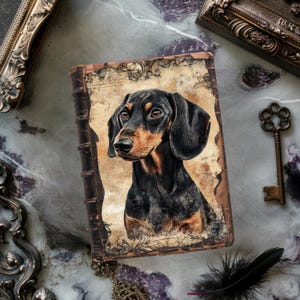 Dog Junk Journal Kit, vintage plakboekpapier, rustiek dagboek, teckel Paper Craft, hondencollage, afdrukbare pagina's puppy, hond decoupage