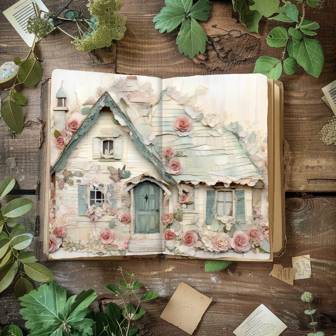 Whimsical Houses for Junk Journal, Vintage Scrapbook Pages, Printable ...