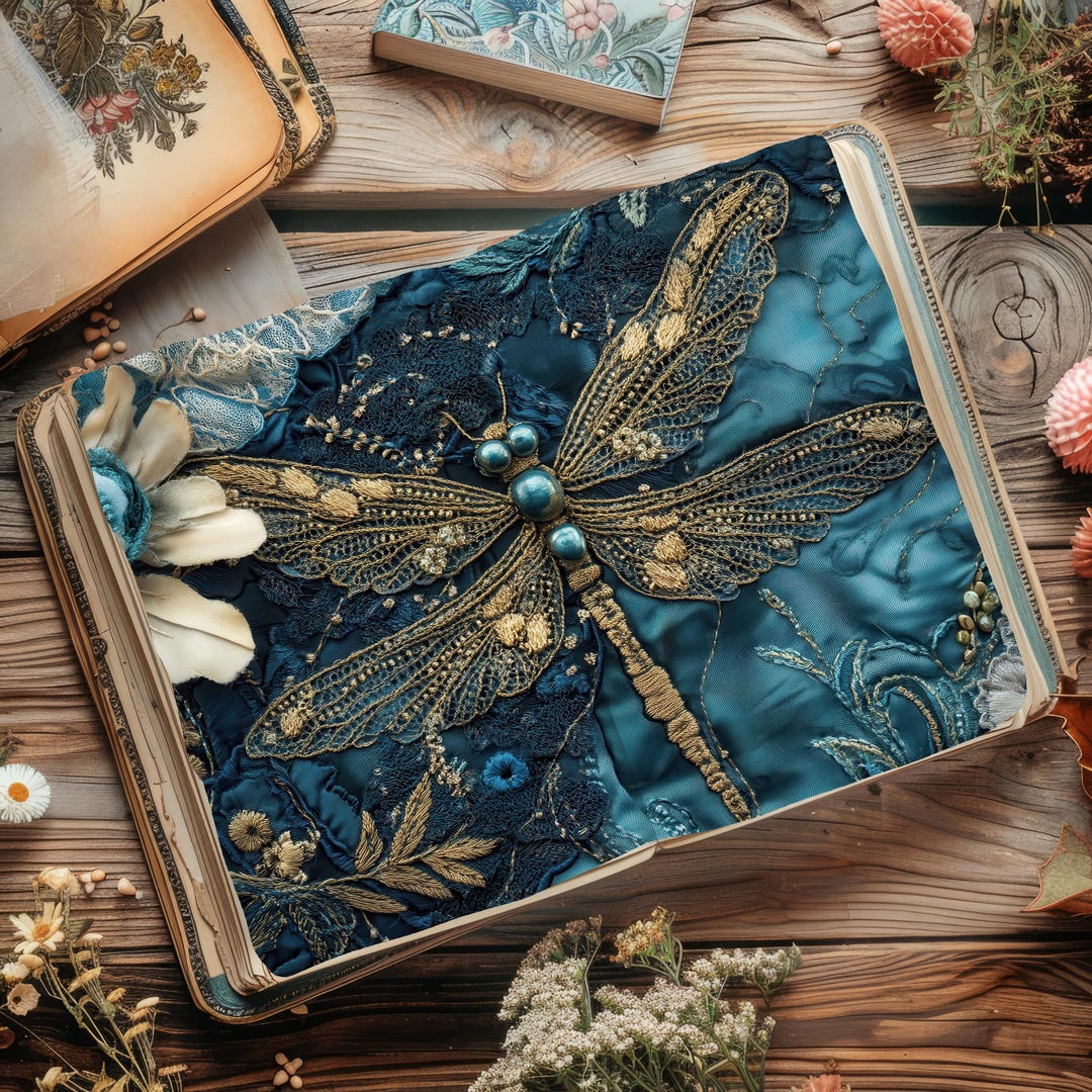 Dragonfly Junk Journal Printables, Digital Papers, Embellished ...