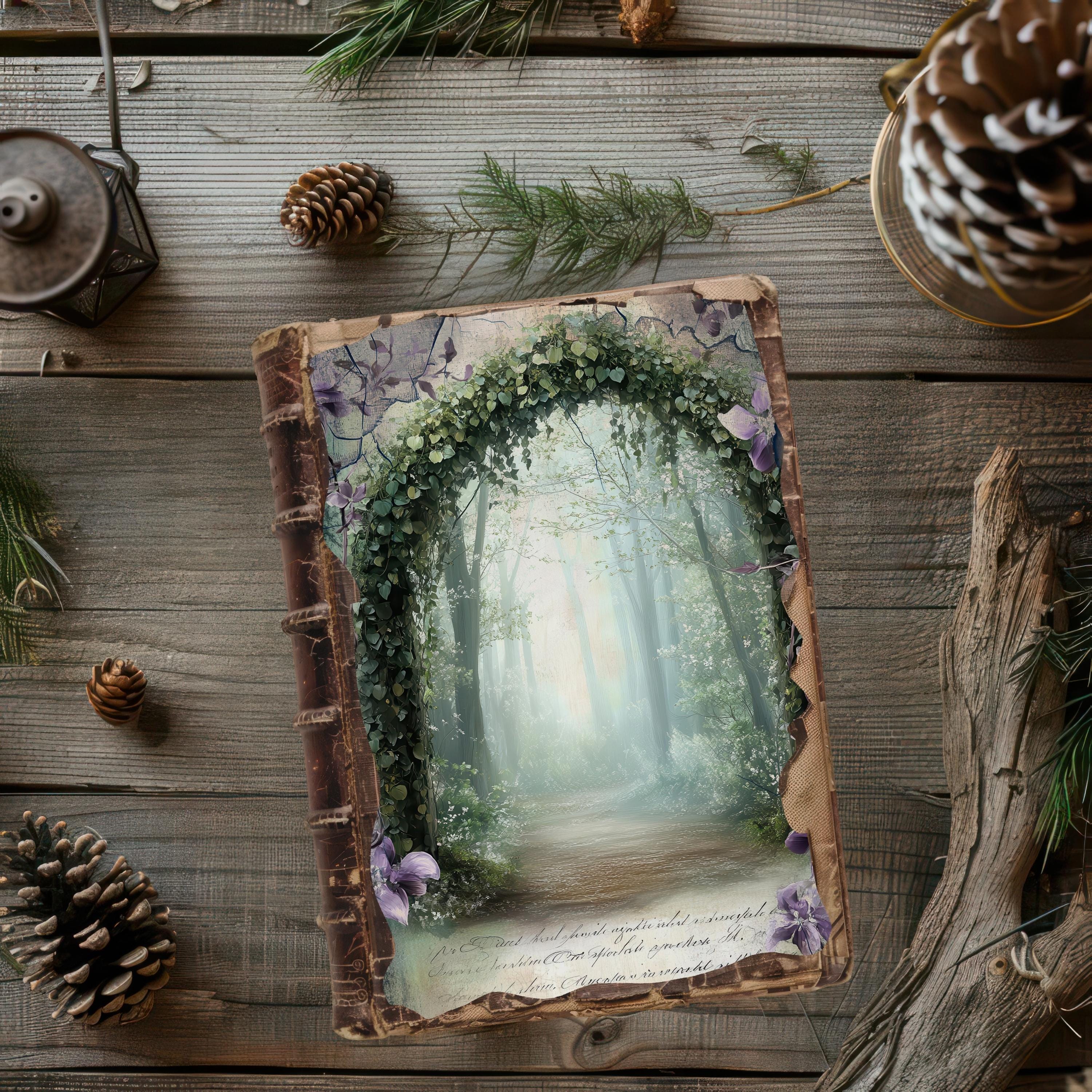 Elven Junk Journal, Fantasy Forest Scrapbook Papers, Rustic Journal ...