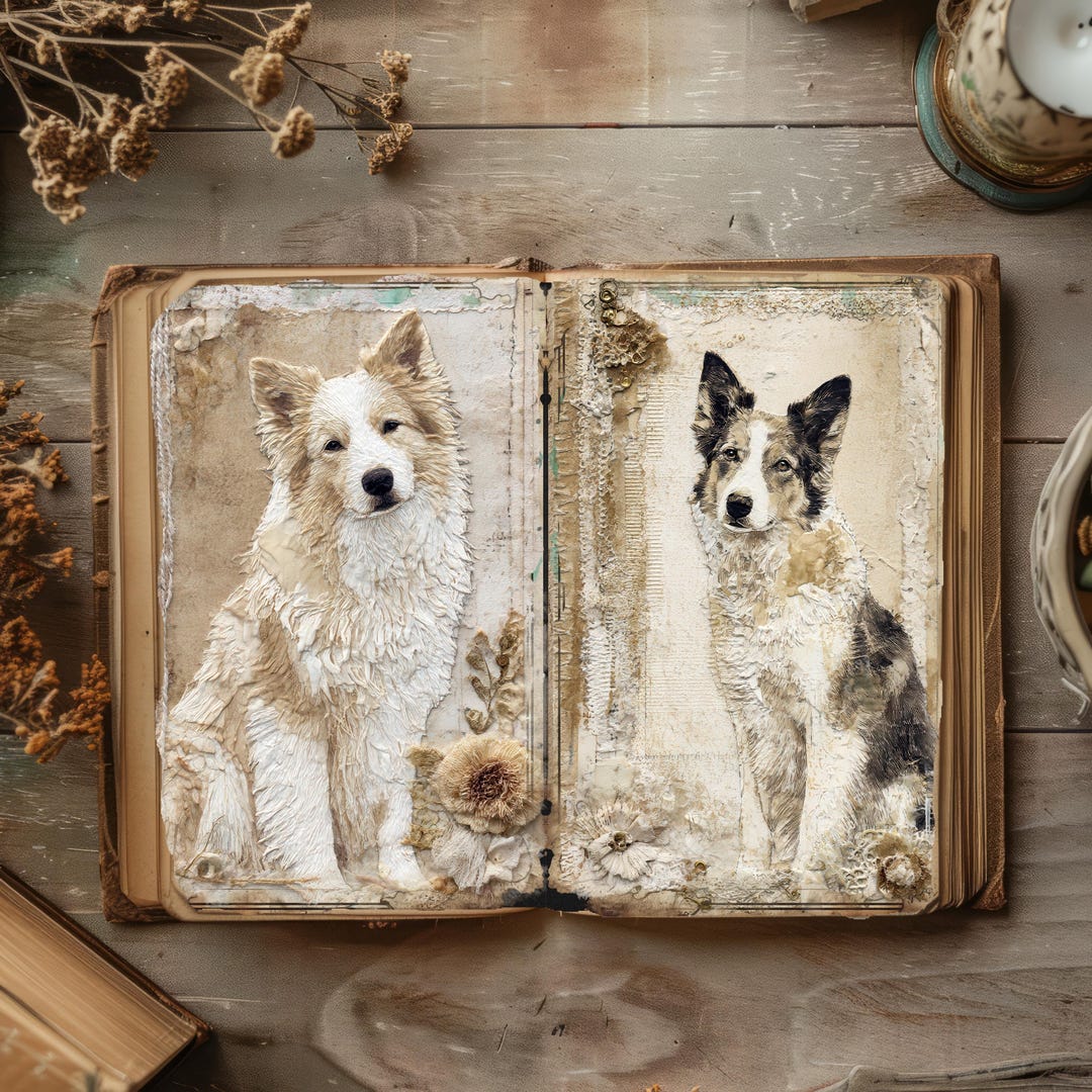 Journal Doogs Junk Journal Pages Dogs, Vintage Scrapbook Papers, Rustic Journal ...