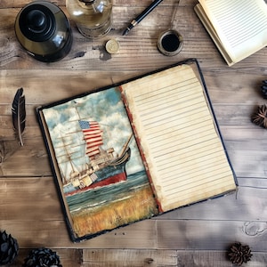 America Junk Journal, Vintage Scrapbook, EUA Paper Craft, Marcos Mundiais, Folha de Colagem Vintage, Imprimíveis dos Estados Unidos, Bandeira Americana
