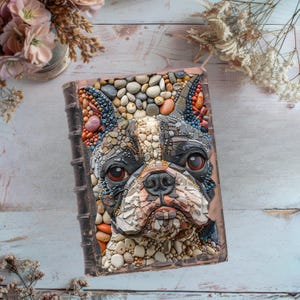 Grillige hond ongewenste dagboek, poedel plakboekpagina&#39;s bundel, Schnauzer afdrukbare papercraft, eigenzinnige hond ephemera, Franse bulldog collageblad