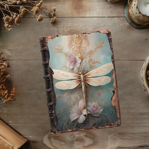 Dragonfly Junk Journal Papers, Teal Blush Dragonflies Digital Page, Watercolor Scrapbook Image, Printable Papercraft, Fantasy Rustic Journal