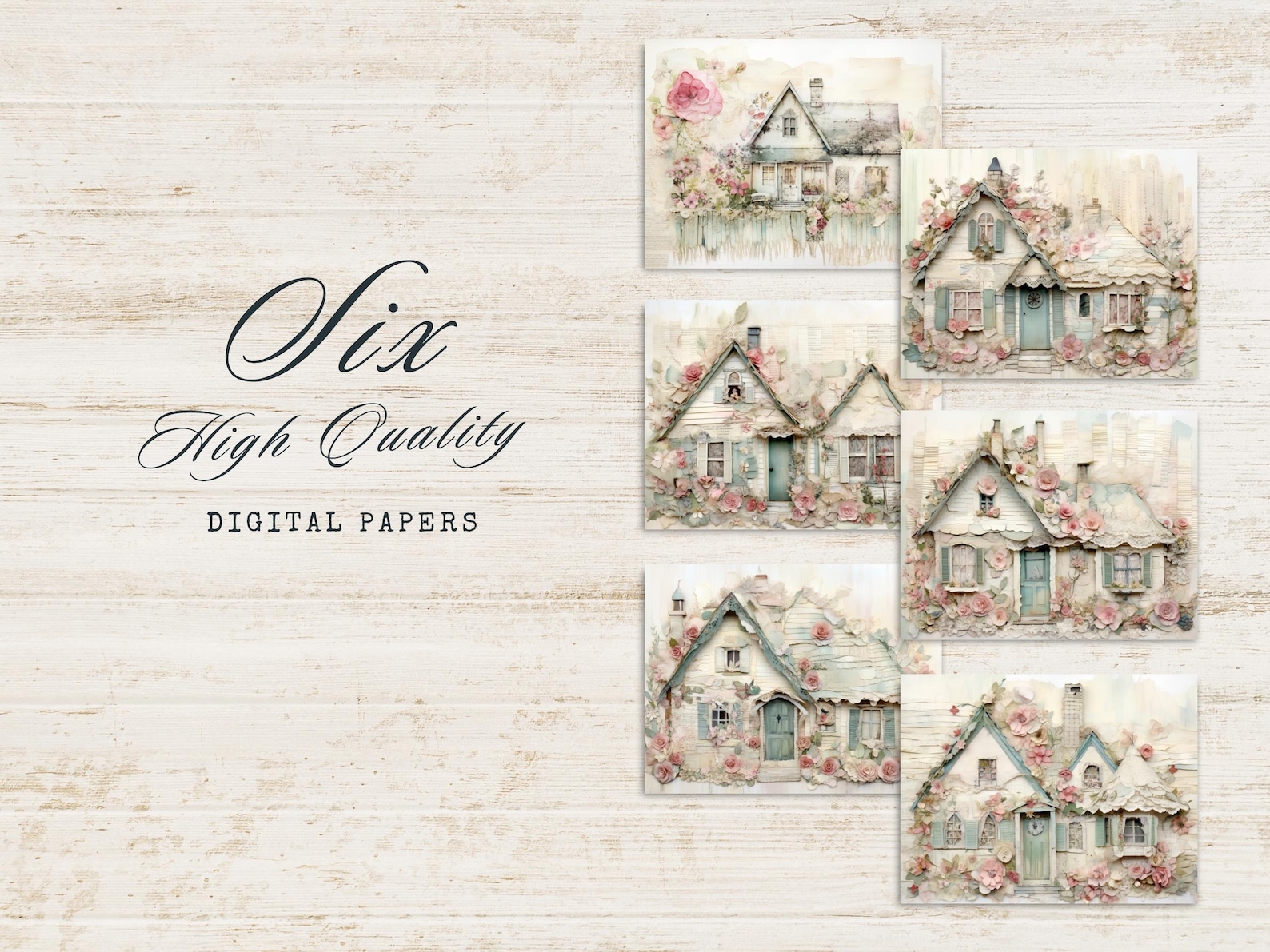Whimsical Houses for Junk Journal, Vintage Scrapbook Pages, Printable ...