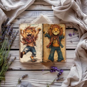 Diario hippie, papel imprimible con animales extravagantes, papel de álbum de recortes colorido, diario rústico, efímera boho, hoja de collage boho