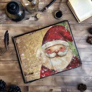 Diario tradizionale natalizio, carte digitali di Babbo Natale, pagine di album di ritagli con pupazzi di neve, carta da stampare con angeli, decoupage natalizio, scena innevata