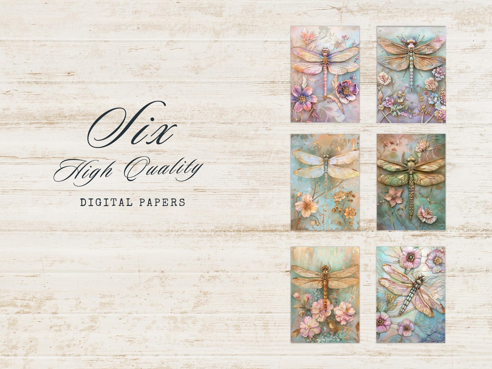 Dragonfly Junk Journal Kit, Digital Papers, Pastel Scrapbook Pages ...