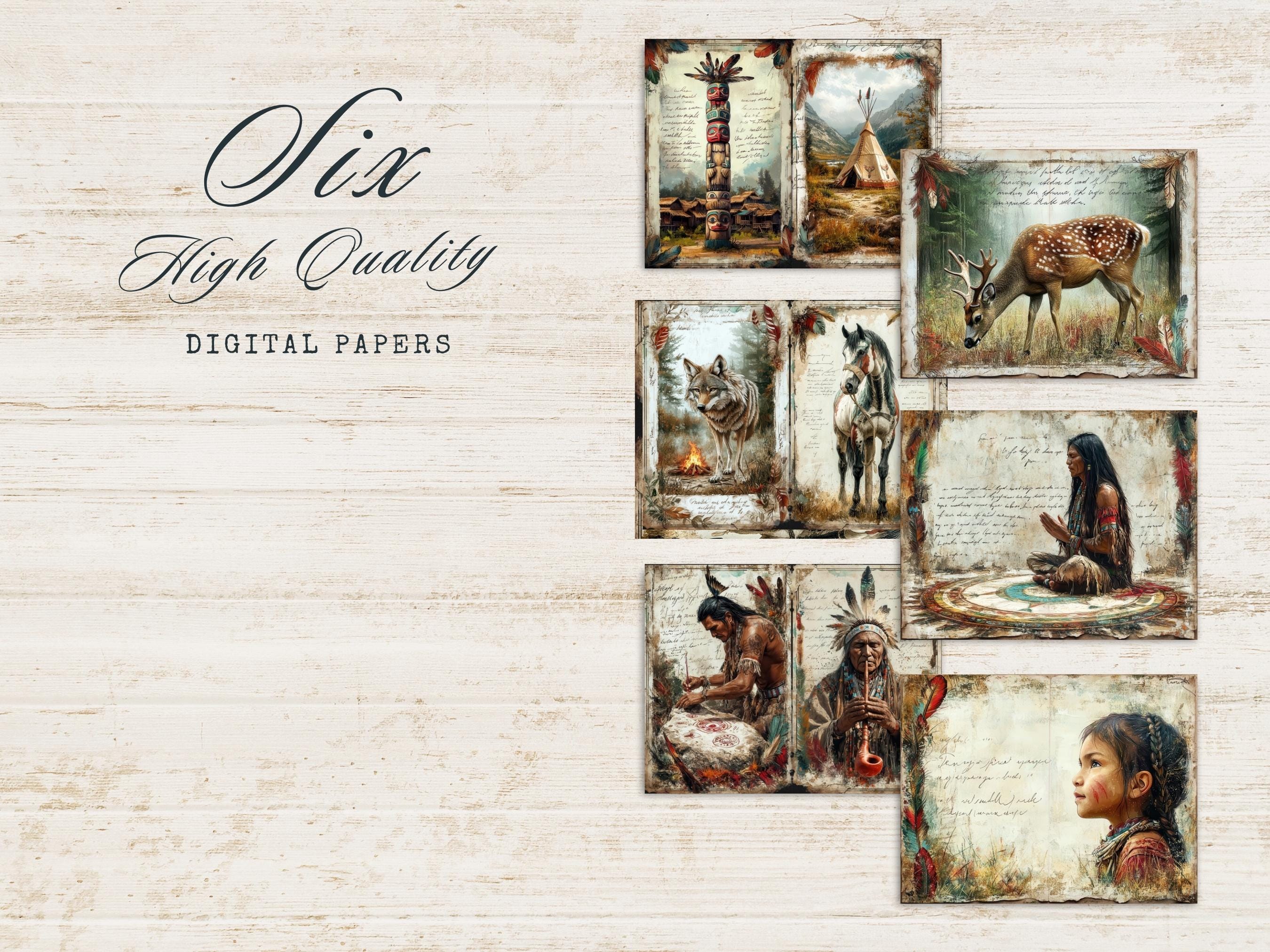 ネイティブアメリカンのジャンクジャーナル、ビンテージスクラップ