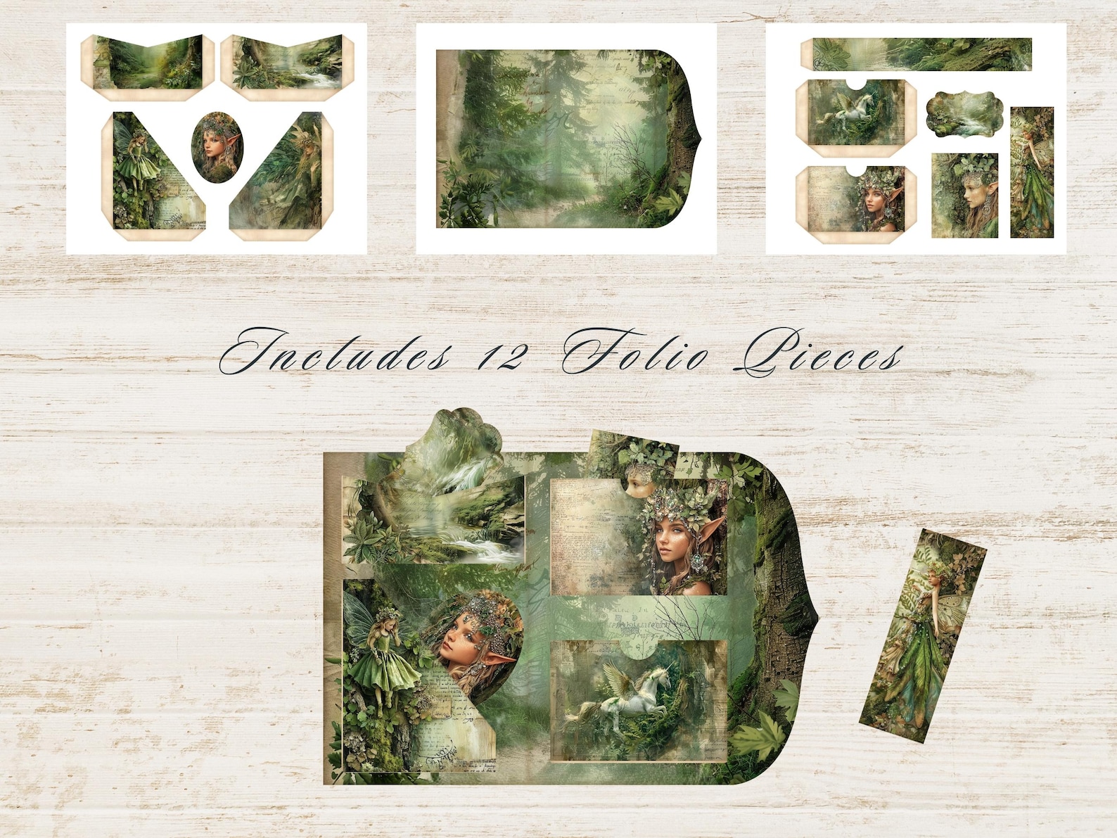 Junk Journal Kits Elven Forest, Fantasy Woods Scrapbook Papers, Paper ...