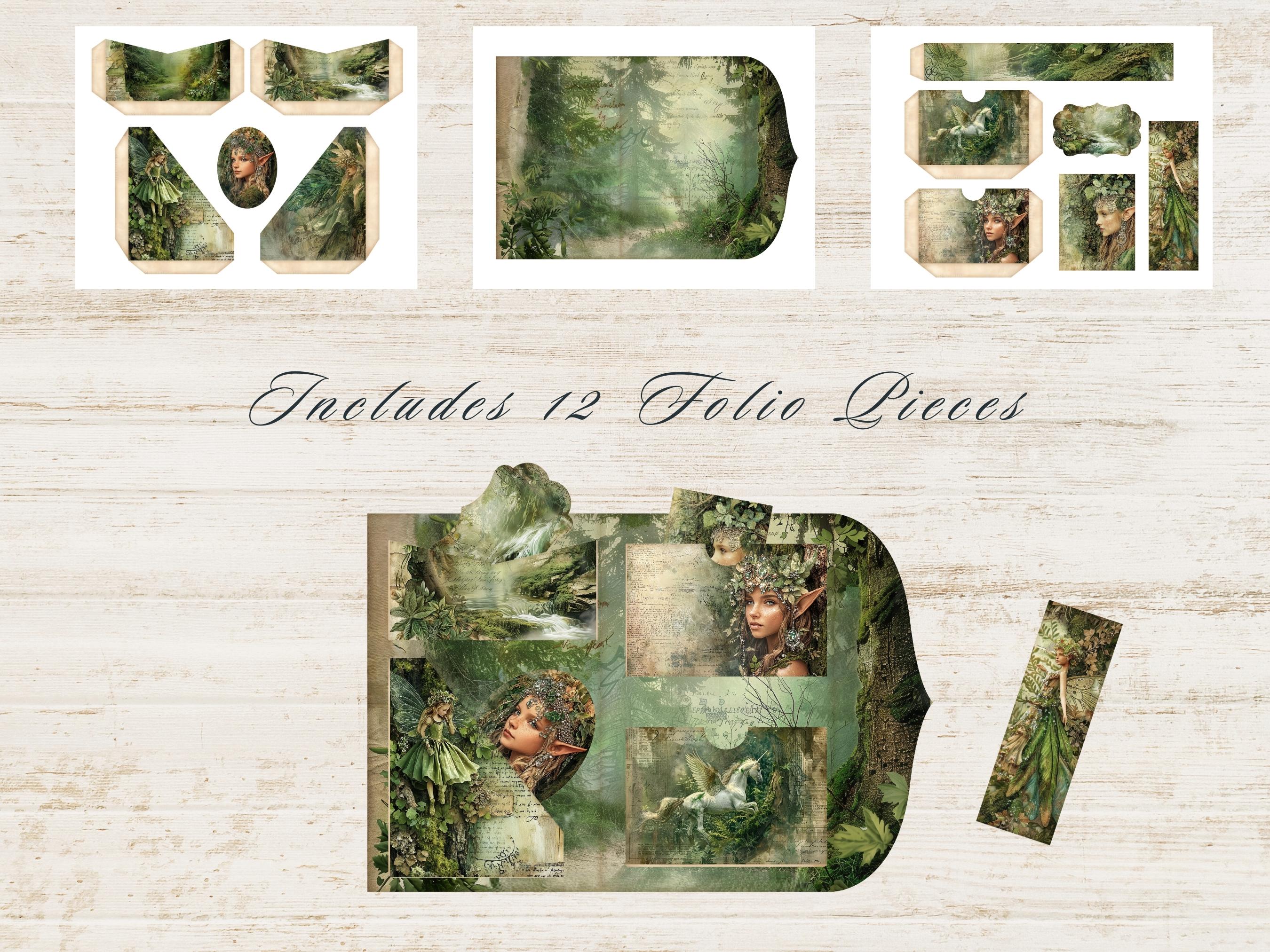 Junk Journal Kits Elven Forest, Fantasy Woods Scrapbook Papers, Paper ...