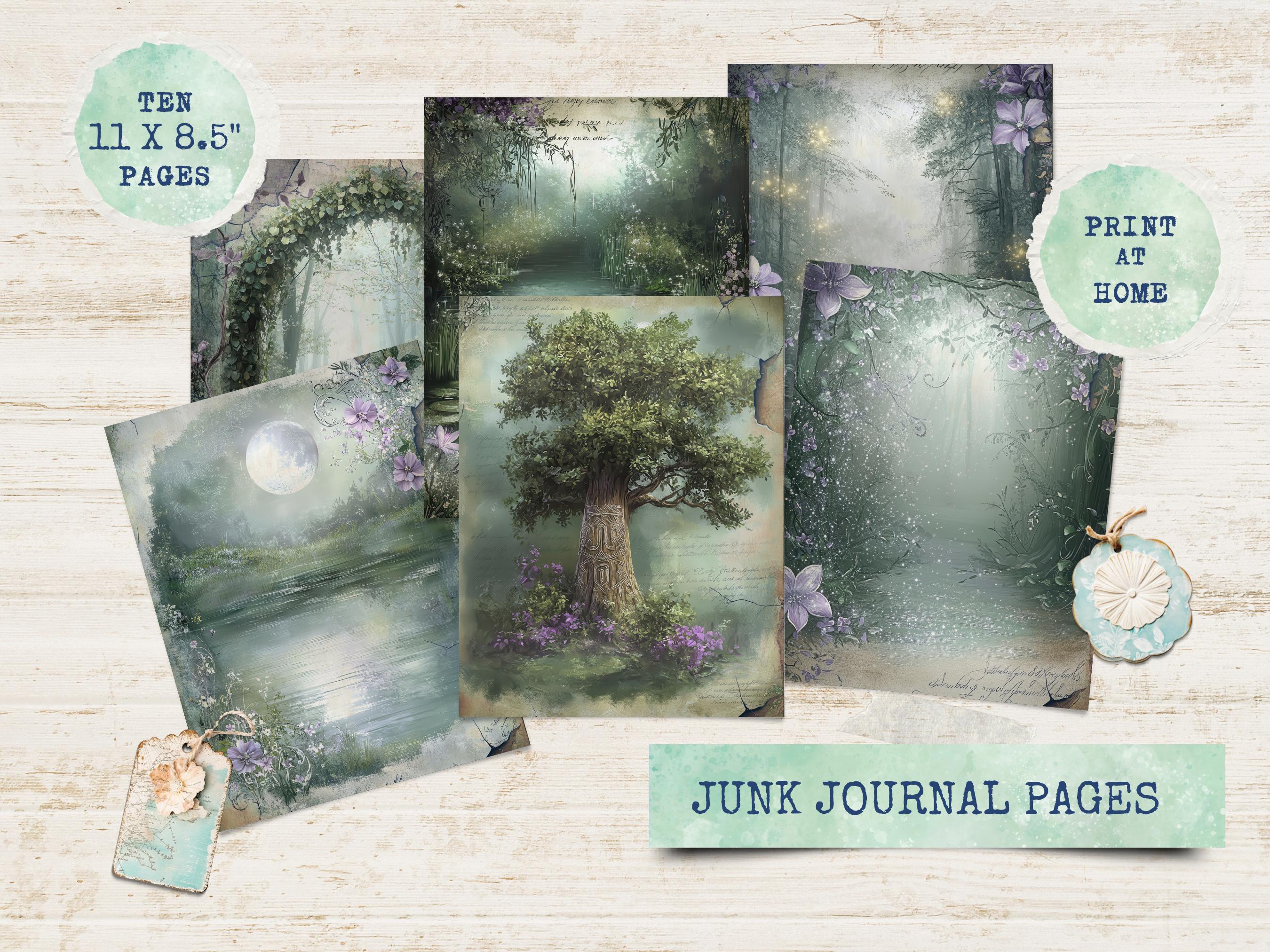 Elven Junk Journal, Fantasy Forest Scrapbook Papers, Rustic Journal ...