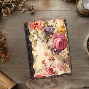 Wild Rose Junk Journal, Dusty Rose Digital Scrapbook Papers, Rustic Journal, Vintage Floral Papercraft,  Shabby Rose, Pink Roses Ephemera