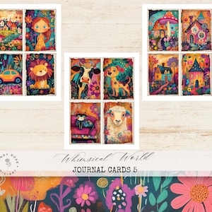 Cartes éphémères fantaisistes, impression numérique originale, carte postale de scrapbooking colorée, créations colorées à imprimer, carnets papillons indésirables