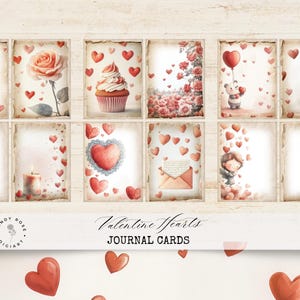 Mots-clés pour carnet de bord, coeurs, cartes postales romantiques pour album de scrapbooking, éphémères romantiques, impression numérique pour couples de la Saint-Valentin