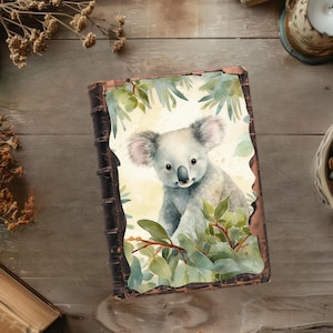 Australien Junk Journal, Oz Tiere Scrapbook Bundle, Koala Rustikales Journal, Papiermodelle, Känguru Ephemera, Blauer Zaunkönig Collage, Opossum Papiere