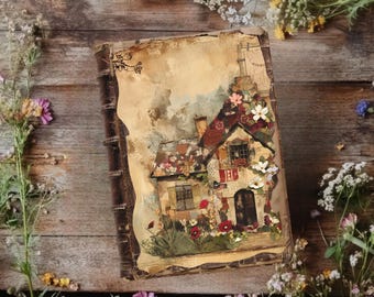 Vintage lapptäcke skräpjournalpapper, blommiga stugklippbokspapper, rustik journal, papperspyssel, lapptäcke ephemera, collageark