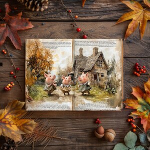 Fairytale Dreams Junk Journal, plakboek fabel, mythisch collageblad, kortstondige volksverhalen, decoupage fantasiefictie, verhalenboekpagina