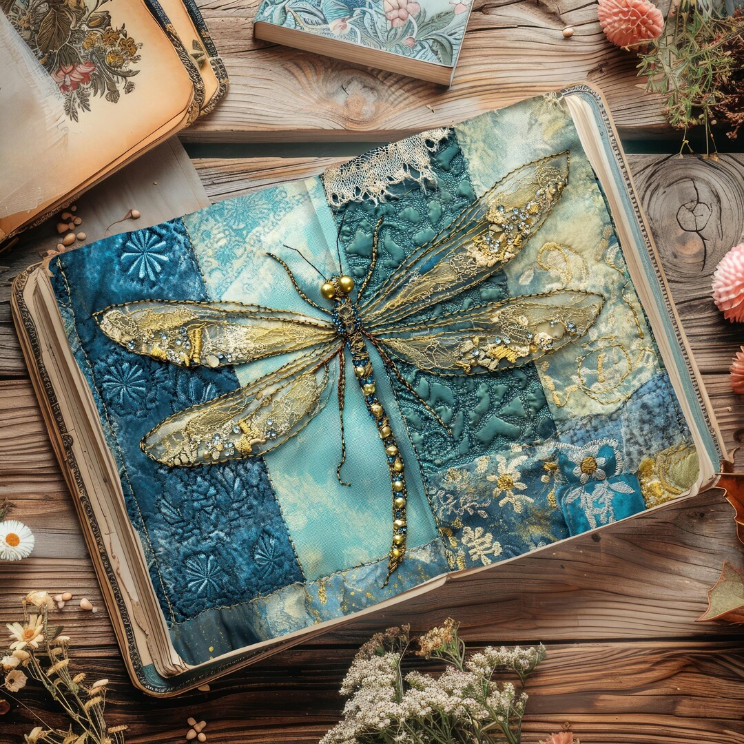 Dragonfly Junk Journal Printables, Digital Papers, Embellished ...