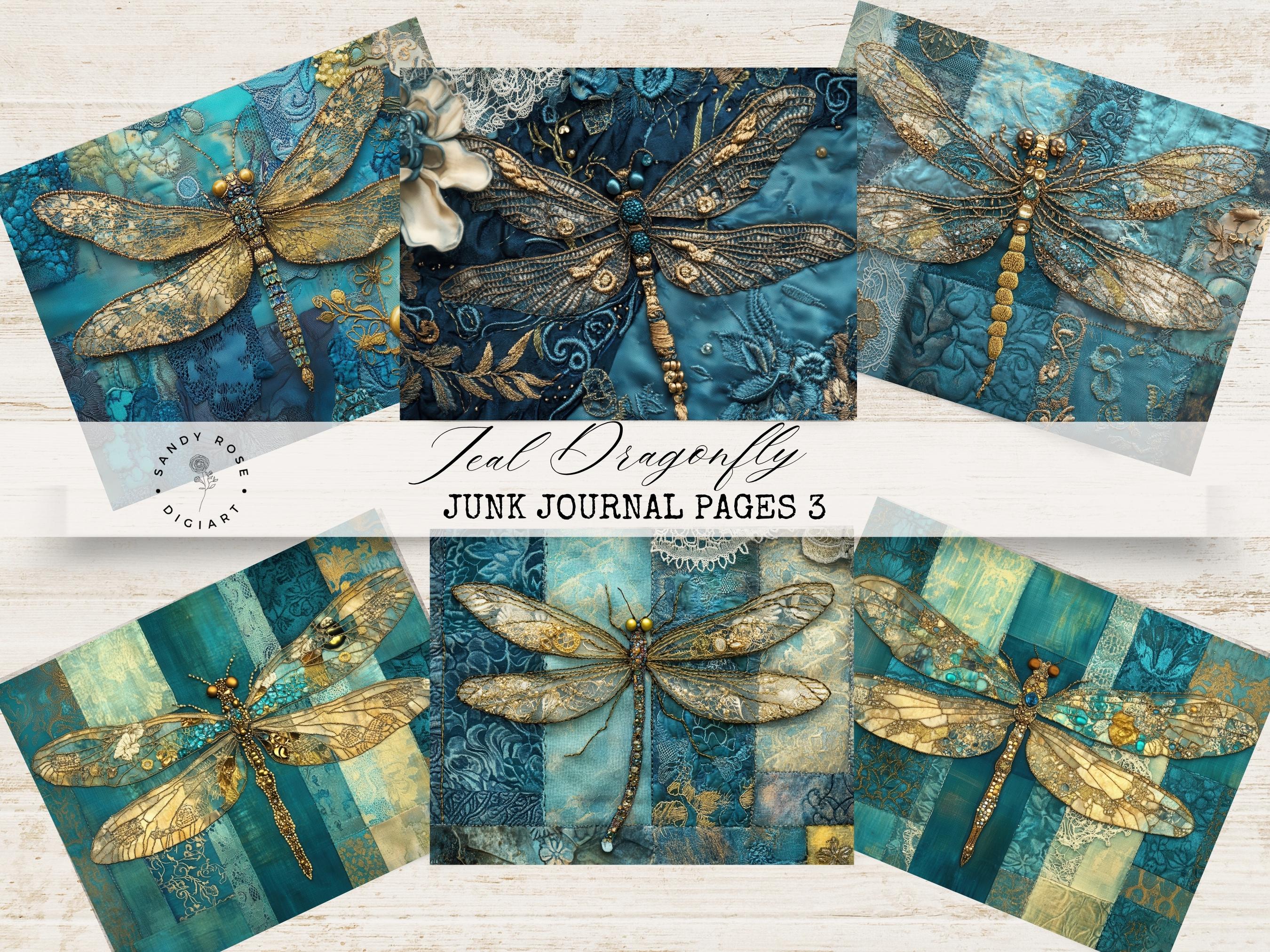 Dragonfly Junk Journal Printables, Digital Papers, Embellished ...