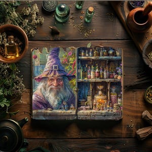 Kits de diário de lixo de boticário, papéis digitais botânicos, álbum de recortes mágico, papelaria imprimível de ervas, itens efêmeros de mago, colagem de boutique