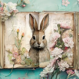 Diario di carta incantato del bosco, carta per scrapbooking con animali della foresta, diario rustico, artigianato di carta, effimeri boschi, foglio collage di acquerelli
