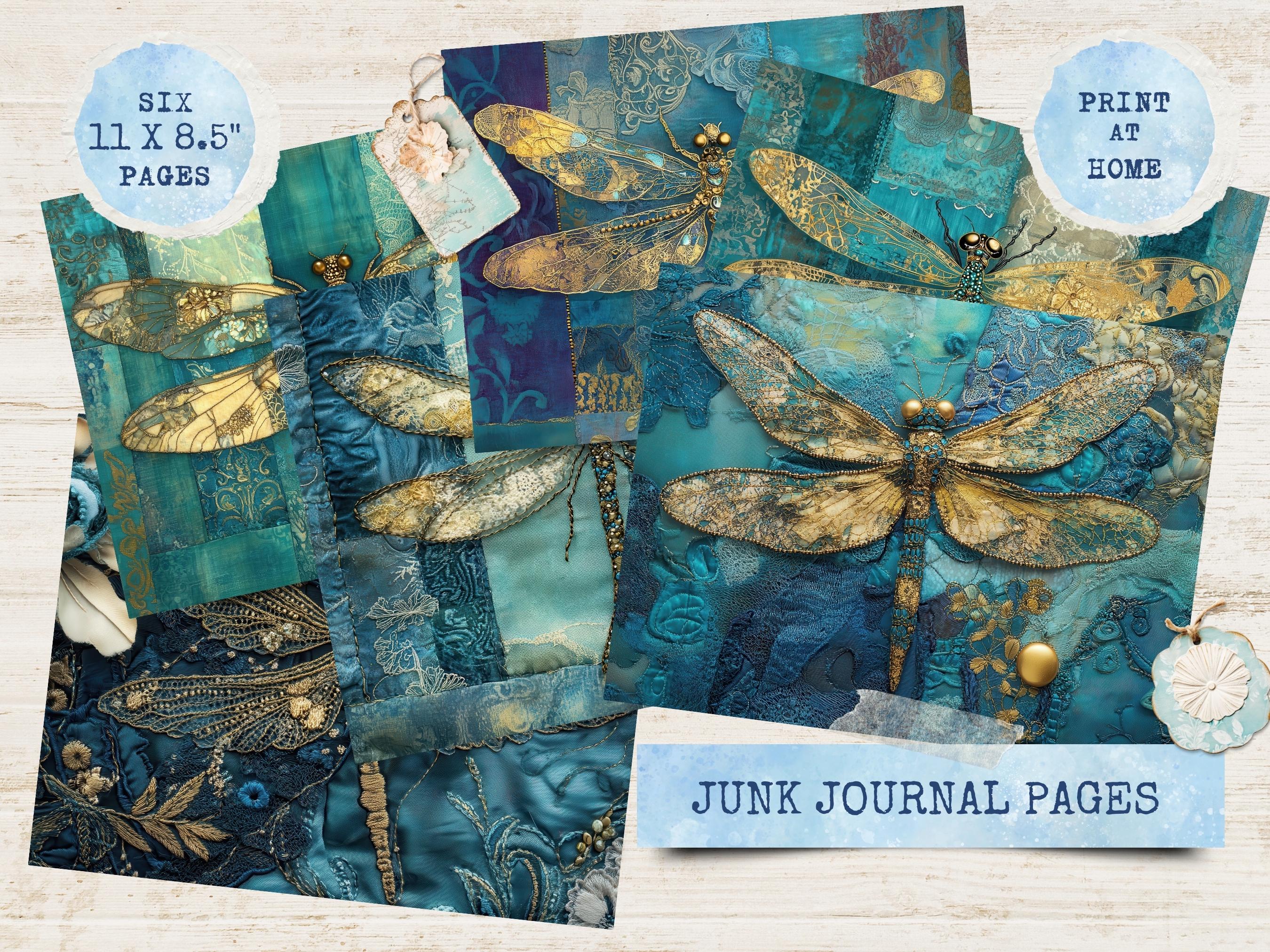 Dragonfly Junk Journal Printables, Digital Papers, Embellished ...