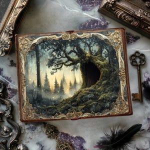 Waldnymphe Junk Journal, Fantasy Wald Scrapbook Papier, rustikales Journal, Papierkunst, Märchenland Ephemera, magische Collage, Elfen Printable