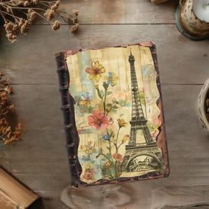 Kit de carnet de voyage en téléchargement numérique, pages de scrapbooking vintage, aquarelles de monuments, créations en papier, monuments du monde, feuille de collage