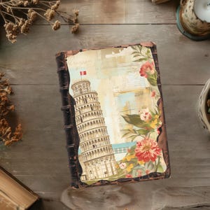 Kit de carnet de voyage en téléchargement numérique, pages de scrapbooking vintage, aquarelles de monuments, créations en papier, monuments du monde, feuille de collage